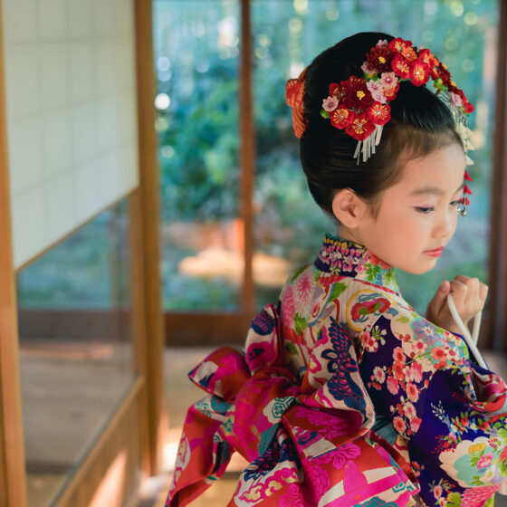 花手毬 5歳〜7歳向けアンティーク着物レンタル